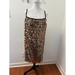 City Chic Mini Disco Sequin Dress Womens 20 Gold Cocktail Party NWT 00223991